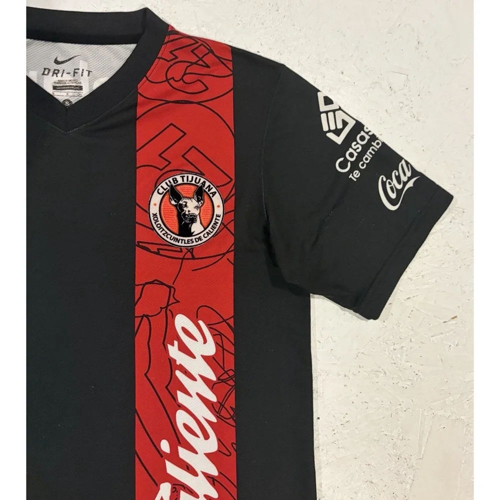 Nike Dri Fit Club Tijuana 2013-14 Soccer Jersey Black Red Mens Small S